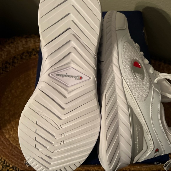Champion White Athletic Shoes with Red Accents - Picture 3 of 7